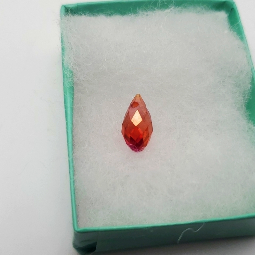 Crimson crystal faceted charm bead